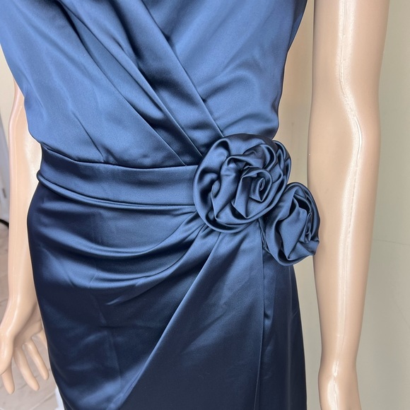 Maggy London silk  Navy blue dress - Picture 4 of 13